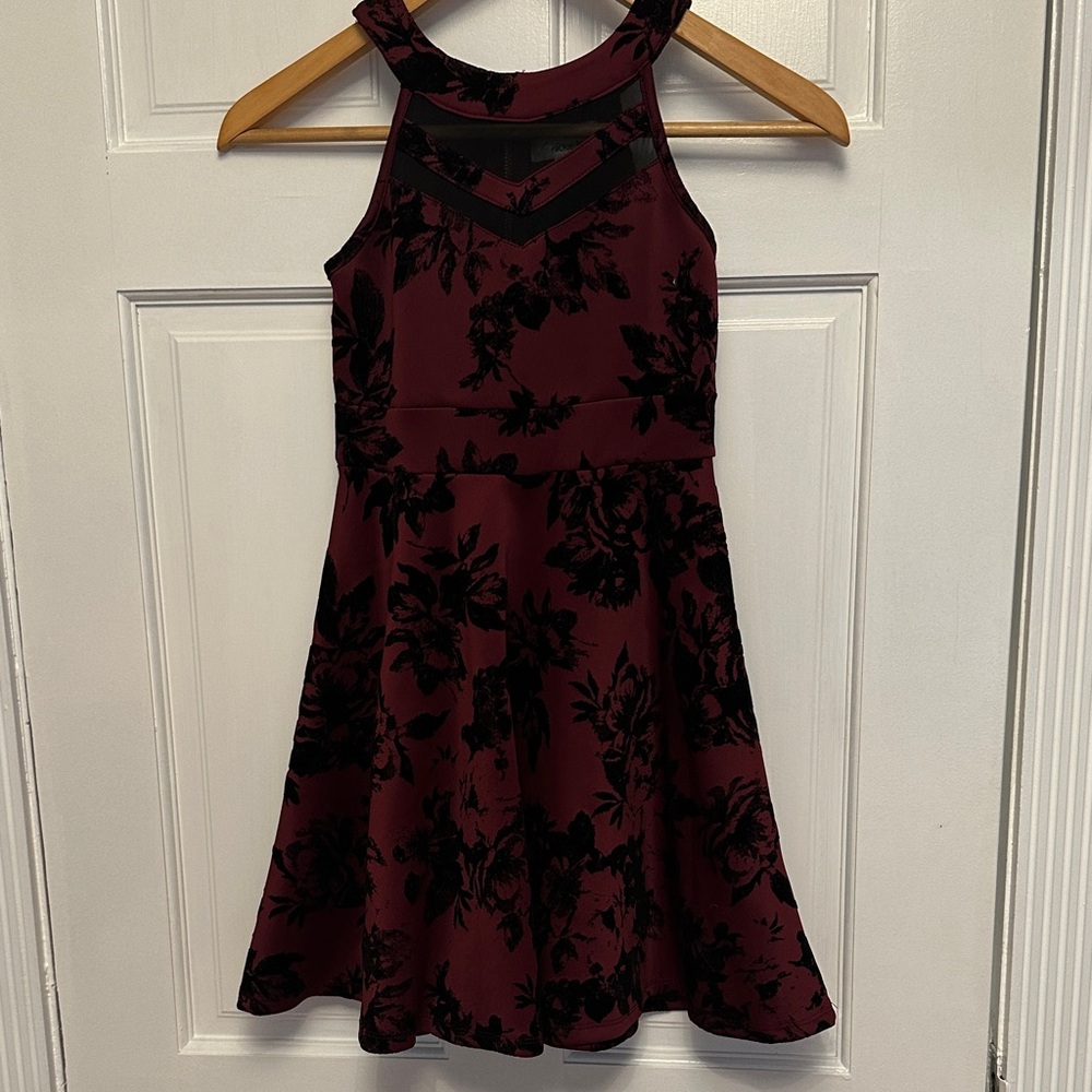 Charming Burgundy Floral Kids Dress never worn perfect condition